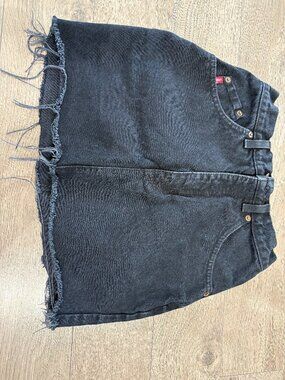 Ladies Cobra Mini Denim Skirt – Black – Size Size 5, Vintage Condition